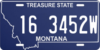 MT license plate 163452W