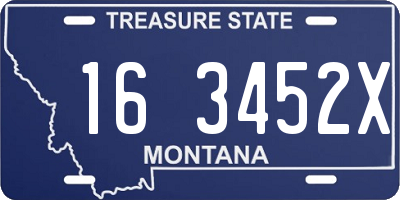 MT license plate 163452X