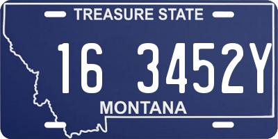 MT license plate 163452Y