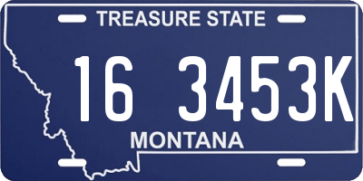 MT license plate 163453K