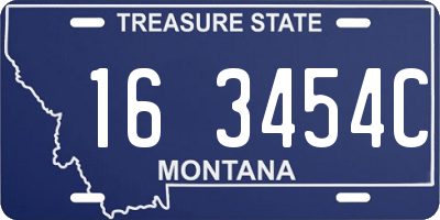 MT license plate 163454C