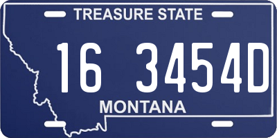 MT license plate 163454D