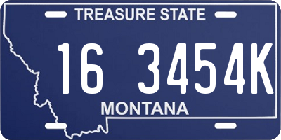 MT license plate 163454K