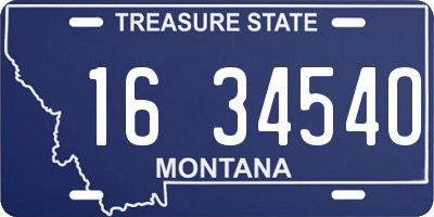 MT license plate 163454O