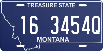 MT license plate 163454Q