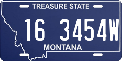 MT license plate 163454W