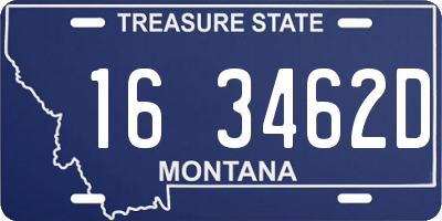 MT license plate 163462D