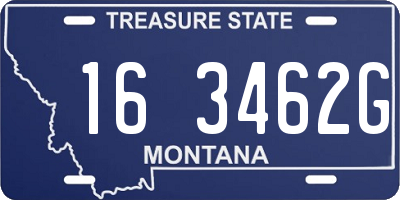 MT license plate 163462G