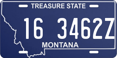 MT license plate 163462Z