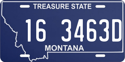 MT license plate 163463D