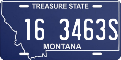 MT license plate 163463S