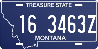 MT license plate 163463Z