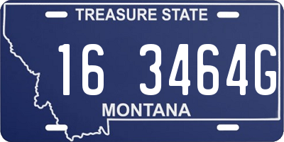 MT license plate 163464G
