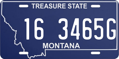 MT license plate 163465G