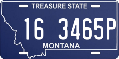 MT license plate 163465P