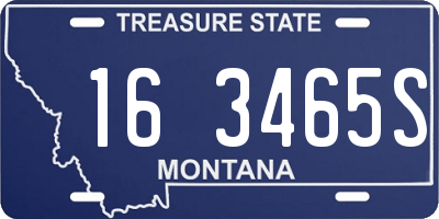 MT license plate 163465S