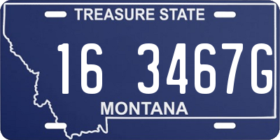 MT license plate 163467G