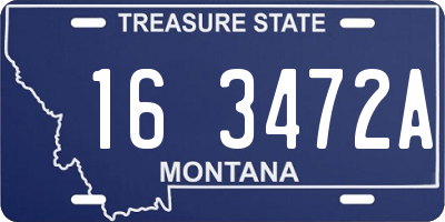 MT license plate 163472A