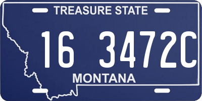 MT license plate 163472C