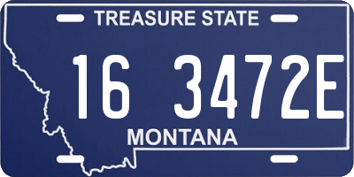 MT license plate 163472E