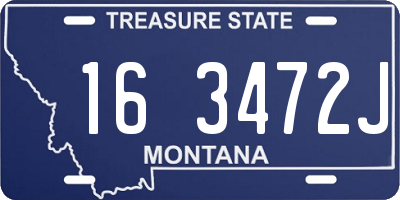 MT license plate 163472J