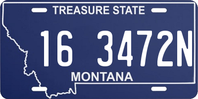 MT license plate 163472N