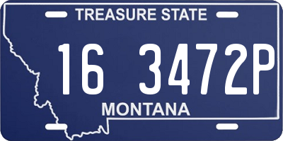 MT license plate 163472P
