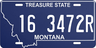MT license plate 163472R
