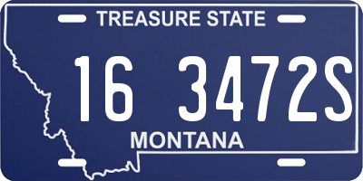 MT license plate 163472S