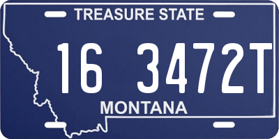 MT license plate 163472T