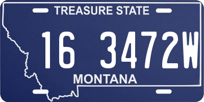 MT license plate 163472W