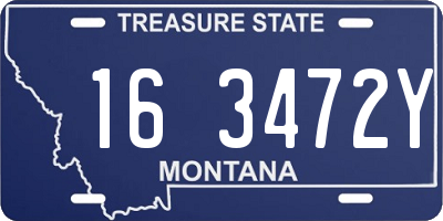 MT license plate 163472Y