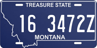 MT license plate 163472Z