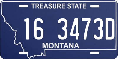 MT license plate 163473D