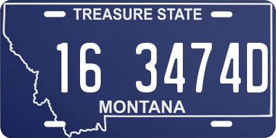 MT license plate 163474D