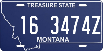 MT license plate 163474Z