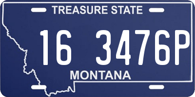 MT license plate 163476P
