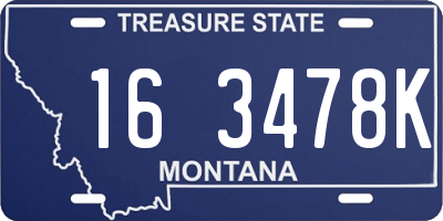 MT license plate 163478K