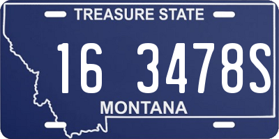 MT license plate 163478S