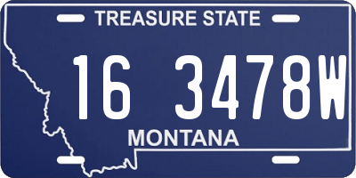MT license plate 163478W