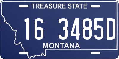 MT license plate 163485D