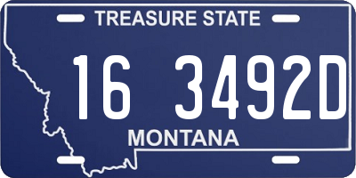 MT license plate 163492D