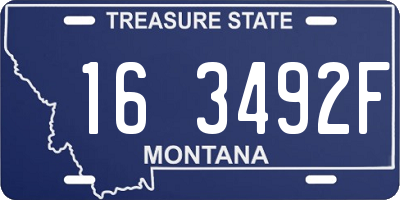 MT license plate 163492F