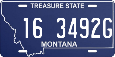 MT license plate 163492G