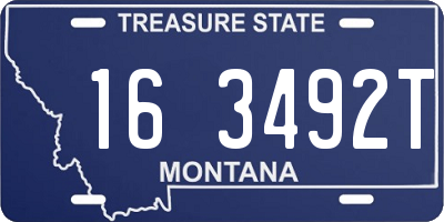 MT license plate 163492T