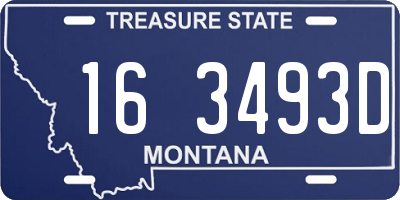 MT license plate 163493D