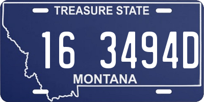 MT license plate 163494D