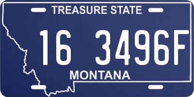 MT license plate 163496F