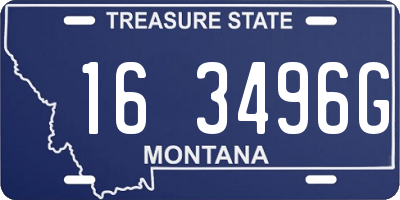 MT license plate 163496G
