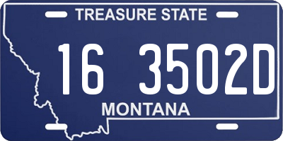 MT license plate 163502D